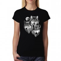 Three Wolves Moonshine Women T-shirt XS-3XL New