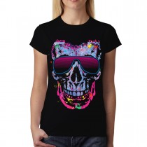 Skull Glasses Fashion Party Women T-shirt M-3XL