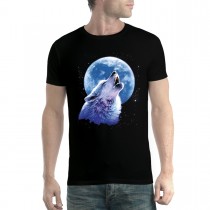 Howling Wolf Moon Midnight Mens T-shirt XS-5XL