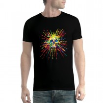 Painted Skull Splatter Rainbow Mens T-shirt XS-5XL