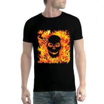 Fire Skull Hell Flames Mens T-shirt XS-5XL
