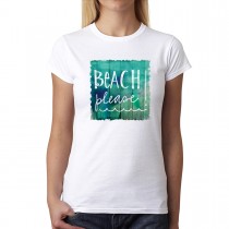 Beach Please Sign Summer Women T-shirt XS-3XL New
