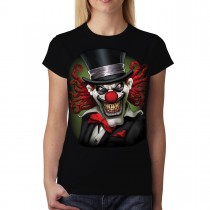 Crazy Clown Smile Funny Hat Women T-shirt M-3XL New
