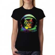 Space Cat Funny Women T-shirt XS-3XL New