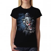 Clown Headphones Funny Women T-shirt M-3XL New