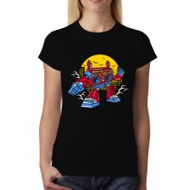 Boombox Robot Nightlife Womens T-shirt XS-3XL