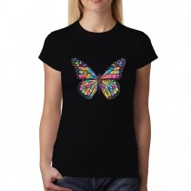 Butterfly Rainbow Colours Womens T-shirt XS-3XL