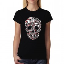 School Education Skull Womens T-shirt XS-3XL