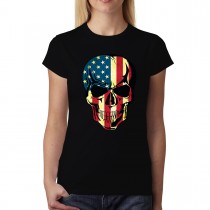 American Skull USA Womens T-Shirt XS-3XL