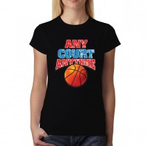 Basketball Court Women T-shirt XS-3XL New