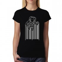 Astronaut Barcode Mission Womens T-shirt XS-3XL