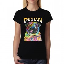 Pug Dog Love Womens T-shirt XS-3XL