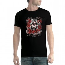 Dead Girl Beauty Roses Mens T-shirt XS-5XL