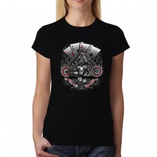 Gambling Dice Four Aces Motorbike Womens T-shirt XS-3XL